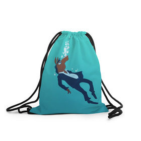 Рюкзак-мешок 3D с принтом BoJack , 100% полиэстер | плотность ткани — 200 г/м2, размер — 35 х 45 см; лямки — толстые шнурки, застежка на шнуровке, без карманов и подкладки | bojack horseman | конь боджек | лошадь боджек