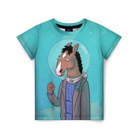 Детская футболка 3D с принтом BoJack , 100% гипоаллергенный полиэфир | прямой крой, круглый вырез горловины, длина до линии бедер, чуть спущенное плечо, ткань немного тянется | bojack horseman | конь боджек | лошадь боджек