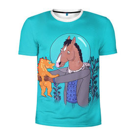 Мужская футболка 3D спортивная с принтом BoJack , 100% полиэстер с улучшенными характеристиками | приталенный силуэт, круглая горловина, широкие плечи, сужается к линии бедра | Тематика изображения на принте: bojack horseman | конь боджек | лошадь боджек
