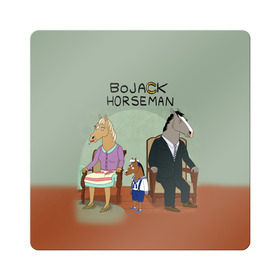 Магнит виниловый Квадрат с принтом BoJack , полимерный материал с магнитным слоем | размер 9*9 см, закругленные углы | bojack horseman | конь боджек | лошадь боджек