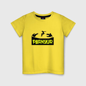 Детская футболка хлопок с принтом parkour , 100% хлопок | круглый вырез горловины, полуприлегающий силуэт, длина до линии бедер | extreme | jumping | parkour | speed | urban | опасность | паркур | прыжки | риск | скорость | экстрим