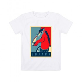 Детская футболка хлопок с принтом BoJack Horseman , 100% хлопок | круглый вырез горловины, полуприлегающий силуэт, длина до линии бедер | 