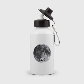 Бутылка спортивная с принтом To the moon and back , металл | емкость — 500 мл, в комплекте две пластиковые крышки и карабин для крепления | 