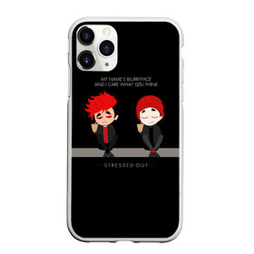 Чехол для iPhone 11 Pro матовый с принтом STRESSED OUT , Силикон |  | Тематика изображения на принте: rock | twenty one pilots | рок группа