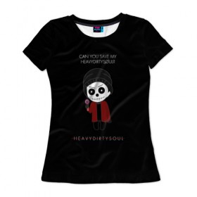 Женская футболка 3D с принтом HEAVYDIRTYSOUL , 100% полиэфир ( синтетическое хлопкоподобное полотно) | прямой крой, круглый вырез горловины, длина до линии бедер | rock | twenty one pilots | рок группа