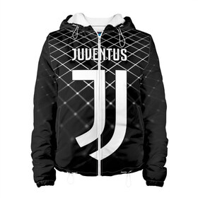 Женская куртка 3D с принтом JUVENTUS STRIPES STYLE , ткань верха — 100% полиэстер, подклад — флис | прямой крой, подол и капюшон оформлены резинкой с фиксаторами, два кармана без застежек по бокам, один большой потайной карман на груди. Карман на груди застегивается на липучку | fc | juventus | спорт | спортивные | фк | футбол | ювентус