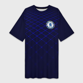 Платье-футболка 3D с принтом Chelsea 2018  Uniform ,  |  | Тематика изображения на принте: chelsea | fc | спорт | спортивные | фк | футбол | челси
