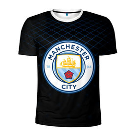 Мужская футболка 3D спортивная с принтом Manchester city 2018 Line , 100% полиэстер с улучшенными характеристиками | приталенный силуэт, круглая горловина, широкие плечи, сужается к линии бедра | 
