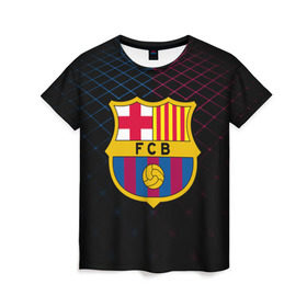 Женская футболка 3D с принтом FC Barca 2018 Line , 100% полиэфир ( синтетическое хлопкоподобное полотно) | прямой крой, круглый вырез горловины, длина до линии бедер | fc | fc barcelona | fcb | барселона | спорт | спортивные | фк | футбол | футбольный клуб