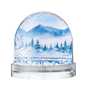 Снежный шар с принтом Зимний пейзаж , Пластик | Изображение внутри шара печатается на глянцевой фотобумаге с двух сторон | Тематика изображения на принте: арт | елки | зима | картина | краски | лес | пейзаж | природа