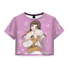 Женская футболка 3D укороченная с принтом Очень приятно Бог , 100% полиэстер | круглая горловина, длина футболки до линии талии, рукава с отворотами | anime | manga | mizuki | nanami momozono | tomoe mikage | аниме | манга | мидзуки | нанами момодзоно | очень приятно бог | томоэ микагэ