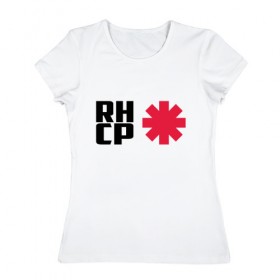 Женская футболка хлопок с принтом Red Hot Chili Peppers , 100% хлопок | прямой крой, круглый вырез горловины, длина до линии бедер, слегка спущенное плечо | red hot chili peppers | rhcp | перцы | ред хот чили пепперс | рхчп | рэд
