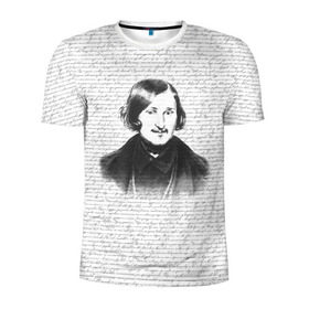 Мужская футболка 3D спортивная с принтом Гоголь , 100% полиэстер с улучшенными характеристиками | приталенный силуэт, круглая горловина, широкие плечи, сужается к линии бедра | бульба | вий | гоголь | мертвые души | миргород | нос | писатель | поэт | ревизор | тарас