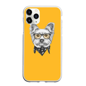 Чехол для iPhone 11 Pro матовый с принтом Йоркширский терьер_в очках , Силикон |  | Тематика изображения на принте: домашние животные | пес | собака | терьер