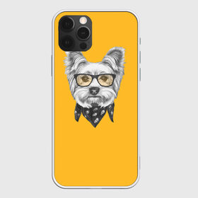 Чехол для iPhone 12 Pro Max с принтом Йоркширский терьер_в очках , Силикон |  | домашние животные | пес | собака | терьер