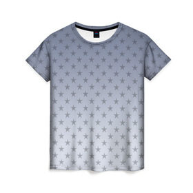 Женская футболка 3D с принтом Звездный дождь , 100% полиэфир ( синтетическое хлопкоподобное полотно) | прямой крой, круглый вырез горловины, длина до линии бедер | gradient | smoke  | star | stars | градиент | дым | звезда | звезды