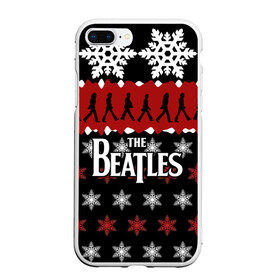 Чехол для iPhone 7Plus/8 Plus матовый с принтом Праздничный The Beatles , Силикон | Область печати: задняя сторона чехла, без боковых панелей | beatles | the beatles | бител | битлз | битлс | битлы | группа | джон леннон | джордж харрисон | жуки | знак | красный | ливерпульская четвёрка | мерсибит | надпись | новогодний | новый год | пол маккартни | поп