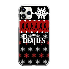 Чехол для iPhone 11 Pro Max матовый с принтом Праздничный The Beatles , Силикон |  | beatles | the beatles | бител | битлз | битлс | битлы | группа | джон леннон | джордж харрисон | жуки | знак | красный | ливерпульская четвёрка | мерсибит | надпись | новогодний | новый год | пол маккартни | поп