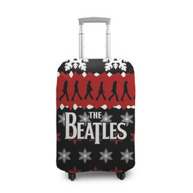 Чехол для чемодана 3D с принтом Праздничный The Beatles , 86% полиэфир, 14% спандекс | двустороннее нанесение принта, прорези для ручек и колес | beatles | the beatles | бител | битлз | битлс | битлы | группа | джон леннон | джордж харрисон | жуки | знак | красный | ливерпульская четвёрка | мерсибит | надпись | новогодний | новый год | пол маккартни | поп