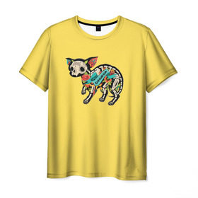Мужская футболка 3D с принтом Внутри чихуахуа , 100% полиэфир | прямой крой, круглый вырез горловины, длина до линии бедер | Тематика изображения на принте: домашние животные | пес | песик | собака | собачка | чихуахуа