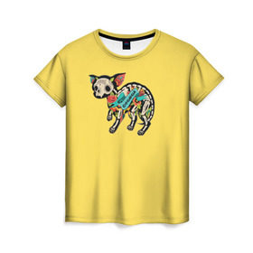 Женская футболка 3D с принтом Внутри чихуахуа , 100% полиэфир ( синтетическое хлопкоподобное полотно) | прямой крой, круглый вырез горловины, длина до линии бедер | домашние животные | пес | песик | собака | собачка | чихуахуа