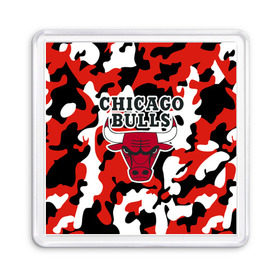 Магнит 55*55 с принтом CHICAGO BULLS Новогодний , Пластик | Размер: 65*65 мм; Размер печати: 55*55 мм | Тематика изображения на принте: камуфляж | красный | чикаго буллс