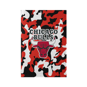 Обложка для паспорта матовая кожа с принтом CHICAGO BULLS Новогодний , натуральная матовая кожа | размер 19,3 х 13,7 см; прозрачные пластиковые крепления | Тематика изображения на принте: камуфляж | красный | чикаго буллс
