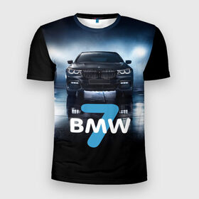 Мужская футболка 3D спортивная с принтом BMW 7 series , 100% полиэстер с улучшенными характеристиками | приталенный силуэт, круглая горловина, широкие плечи, сужается к линии бедра | 7 серия | авто | автомобиль | бмв | бумер | машина | суперкар | тачка