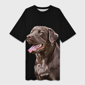 Платье-футболка 3D с принтом Лабрадор_арт_2 ,  |  | домашние животные | лабрадор | пес | песик | ретривер | собака | собачка