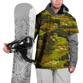 Накидка на куртку 3D с принтом Кубики милитари , 100% полиэстер |  | Тематика изображения на принте: камуфляж | объемный | пиксели | хаки