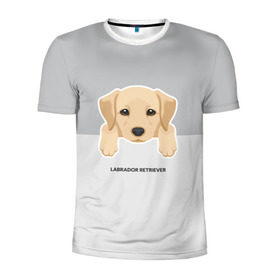 Мужская футболка 3D спортивная с принтом Лабрадор щенок , 100% полиэстер с улучшенными характеристиками | приталенный силуэт, круглая горловина, широкие плечи, сужается к линии бедра | домашние животные | лабрадор | пес | песик | ретривер | собака | собачка