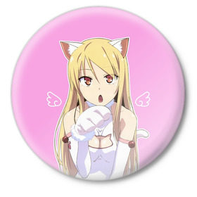 Значок с принтом Shina Mashiro Neko - Nyan ,  металл | круглая форма, металлическая застежка в виде булавки | cat | kawai | mashira | neko | nyan | sakurasou no pet na kanojo | shina | shina mashiro | tyan | анимэ | кошечка из сакурасо | сакурасо