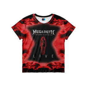 Детская футболка 3D с принтом Megadeth , 100% гипоаллергенный полиэфир | прямой крой, круглый вырез горловины, длина до линии бедер, чуть спущенное плечо, ткань немного тянется | 