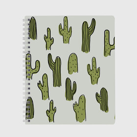 Тетрадь с принтом Кактус , 100% бумага | 48 листов, плотность листов — 60 г/м2, плотность картонной обложки — 250 г/м2. Листы скреплены сбоку удобной пружинной спиралью. Уголки страниц и обложки скругленные. Цвет линий — светло-серый
 | cactus | кактус