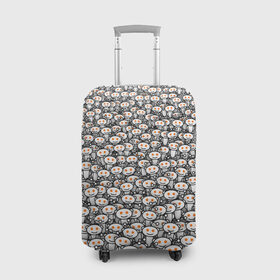 Чехол для чемодана 3D с принтом Reddit army , 86% полиэфир, 14% спандекс | двустороннее нанесение принта, прорези для ручек и колес | белый | гуманоид | интернет | оранжевый | паттерн | реддит | сайт | толпа