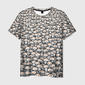 Мужская футболка 3D с принтом Reddit army , 100% полиэфир | прямой крой, круглый вырез горловины, длина до линии бедер | Тематика изображения на принте: белый | гуманоид | интернет | оранжевый | паттерн | реддит | сайт | толпа