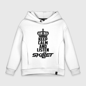 Детское худи Oversize хлопок с принтом Keep calm and listen Skillet , френч-терри — 70% хлопок, 30% полиэстер. Мягкий теплый начес внутри —100% хлопок | боковые карманы, эластичные манжеты и нижняя кромка, капюшон на магнитной кнопке | skilet | skillet | альтернативный | гранж | группа | джен леджер | джон купер | индастриал | кори купер | метал | ню | пост | рок | сет моррисон | симфоник | скилет | хард | христианский