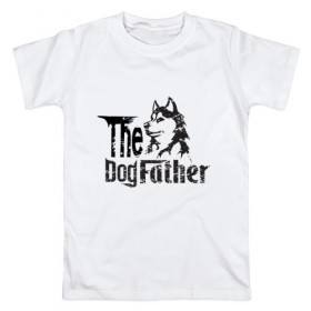 Мужская футболка хлопок с принтом The DogFather , 100% хлопок | прямой крой, круглый вырез горловины, длина до линии бедер, слегка спущенное плечо. | 