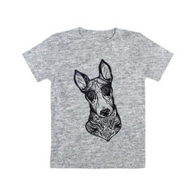 Детская футболка хлопок с принтом Бультерьер _2 , 100% хлопок | круглый вырез горловины, полуприлегающий силуэт, длина до линии бедер | домашние животные | пес | собака