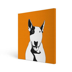 Холст квадратный с принтом Солнечнй бультерьер , 100% ПВХ |  | Тематика изображения на принте: бультерьер | домашние животные | пес | песик | собака | собачка