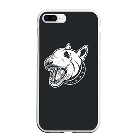 Чехол для iPhone 7Plus/8 Plus матовый с принтом Опасный бультерьер , Силикон | Область печати: задняя сторона чехла, без боковых панелей | домашние животные | пес | собака