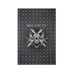 Обложка для паспорта матовая кожа с принтом Megadeth , натуральная матовая кожа | размер 19,3 х 13,7 см; прозрачные пластиковые крепления | Тематика изображения на принте: 