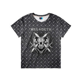 Детская футболка 3D с принтом Megadeth , 100% гипоаллергенный полиэфир | прямой крой, круглый вырез горловины, длина до линии бедер, чуть спущенное плечо, ткань немного тянется | Тематика изображения на принте: 