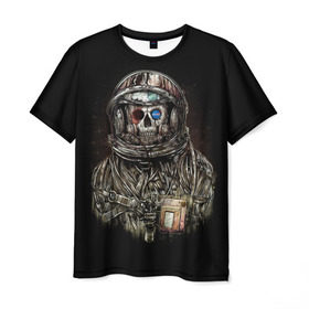 Мужская футболка 3D с принтом NASA DEATH , 100% полиэфир | прямой крой, круглый вырез горловины, длина до линии бедер | bones | nasa | skull | картинка | кости | металл | модные | музыка | пафосные | прикольные | рисунок | рок | скелет | тело | череп | черепа | яркие