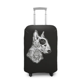 Чехол для чемодана 3D с принтом Бультерьер_16 , 86% полиэфир, 14% спандекс | двустороннее нанесение принта, прорези для ручек и колес | домашние животные | пес | собака