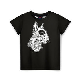 Детская футболка 3D с принтом Бультерьер_16 , 100% гипоаллергенный полиэфир | прямой крой, круглый вырез горловины, длина до линии бедер, чуть спущенное плечо, ткань немного тянется | домашние животные | пес | собака