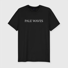 Мужская футболка премиум с принтом PW , 92% хлопок, 8% лайкра | приталенный силуэт, круглый вырез ворота, длина до линии бедра, короткий рукав | Тематика изображения на принте: goth | pale waves | готика