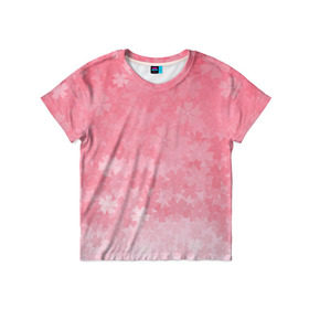 Детская футболка 3D с принтом Сакура , 100% гипоаллергенный полиэфир | прямой крой, круглый вырез горловины, длина до линии бедер, чуть спущенное плечо, ткань немного тянется | Тематика изображения на принте: japan | sakura | вишня | розовый | сакура | цветок | цветы | япония