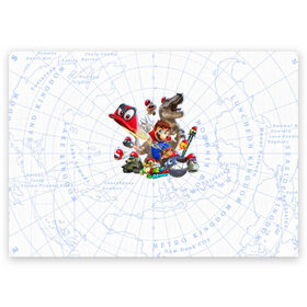 Поздравительная открытка с принтом Марио , 100% бумага | плотность бумаги 280 г/м2, матовая, на обратной стороне линовка и место для марки
 | mario | nintendo | игра | луиджи | марио | нинтендо