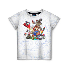 Детская футболка 3D с принтом Марио , 100% гипоаллергенный полиэфир | прямой крой, круглый вырез горловины, длина до линии бедер, чуть спущенное плечо, ткань немного тянется | mario | nintendo | игра | луиджи | марио | нинтендо